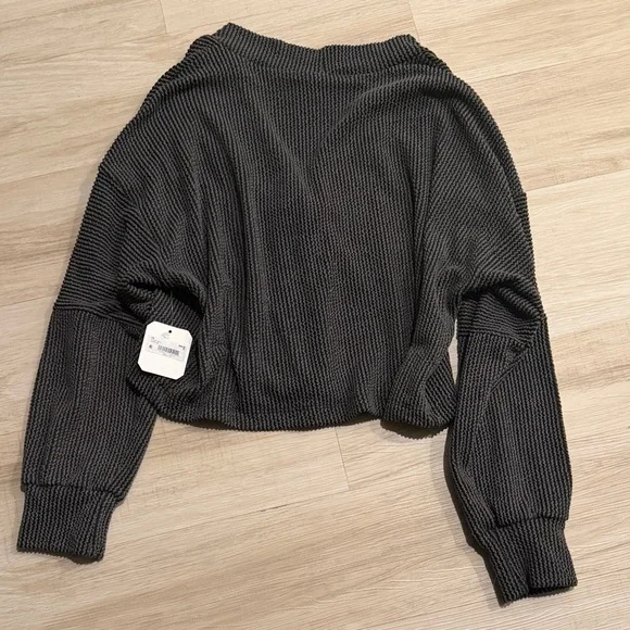 Altar'd State Charcoal Button-Up Cardigan - Picture 2 of 4